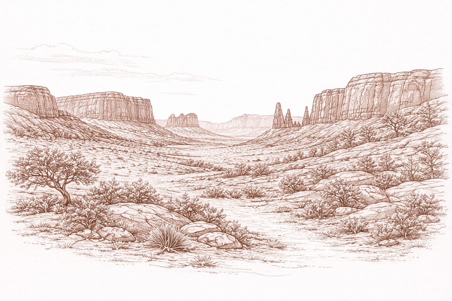 Utah area artistic line drawing